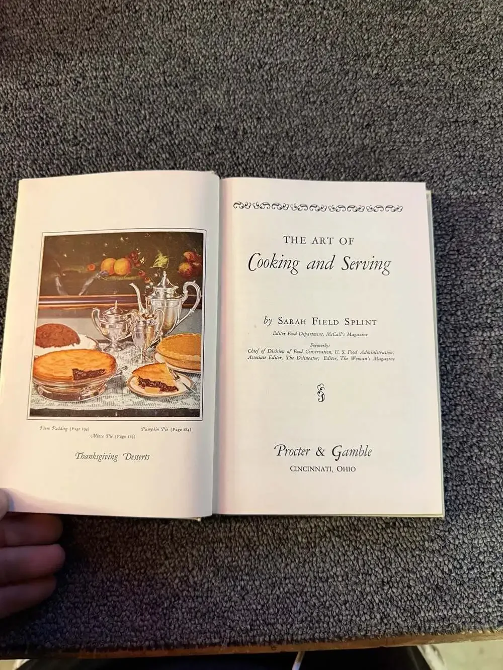 The Art of Cooking and Serving by Sarah Field Splint 1932 Proctor & Gamble